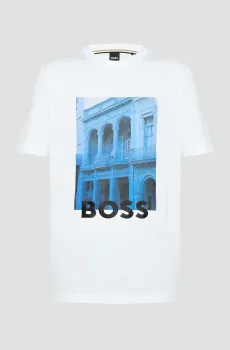 Мужская белая футболка Белый M BOSS 50536460;101