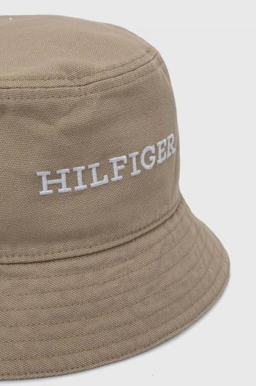 Шляпа из хлопка Tommy Hilfiger цвет бежевый хлопковый Шляпа из хлопка Tommy Hilfiger цвет бежевый хлопковый