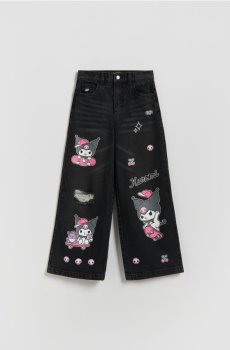 Reserved - Джинси super wide leg Kuromi - сірий - 306HN-90J