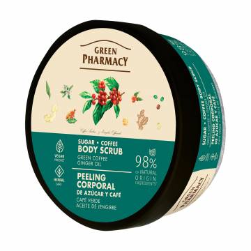 Сахарно-кофейный скраб для тела Green Pharmacy Sugar Coffee Scrub Зеленый кофе и имбирное масло, 200 мл Сахарно-кофейный скраб для тела Green Pharmacy Sugar Coffee Scrub Зеленый кофе и имбирное масло, 200 мл
