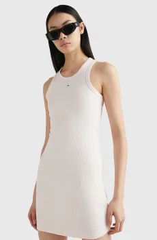 Женское пудровое платье TJW ESSENTIAL RIB TANK BODYCON Розовый M Tommy Jeans DW0DW15344