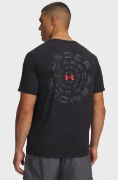 Мужская черная футболка UA M BLUR WM SS-BLK Черный M Under Armour 6009248-001