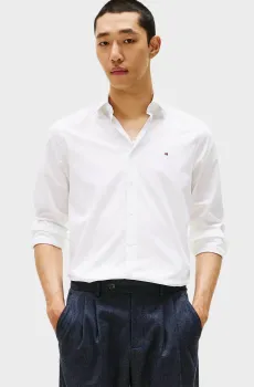 Мужская белая рубашка POPLIN Белый 44 Tommy Hilfiger MW0MW38347