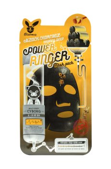 Тканевая маска для лица Elizavecca Milky Piggy Cyborg Black Charcoal Honey Deep Power Ringer Mask Pack, 23 мл