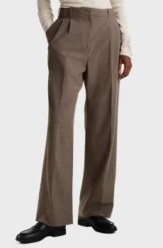 Женские коричневые брюки FLANNEL RELAXED STRAIGHT Коричневый S Tommy Hilfiger WW0WW42950