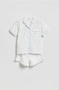 Reserved - Піжамний комплект із візерунком - кремовий - 794IR-01X