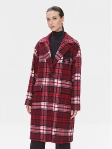 Tommy Hilfiger Вовняне пальто Imd Tartan WW0WW39761 Червоний Relaxed Fit Tommy Hilfiger Вовняне пальто Imd Tartan WW0WW39761 Червоний Relaxed Fit