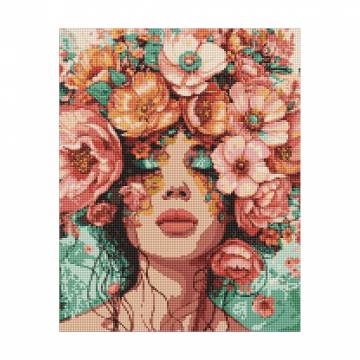 Алмазная мозаика Ideyka Девушка в цветах, 40*50 см (AMO8029) Алмазная мозаика Ideyka Девушка в цветах, 40*50 см (AMO8029)