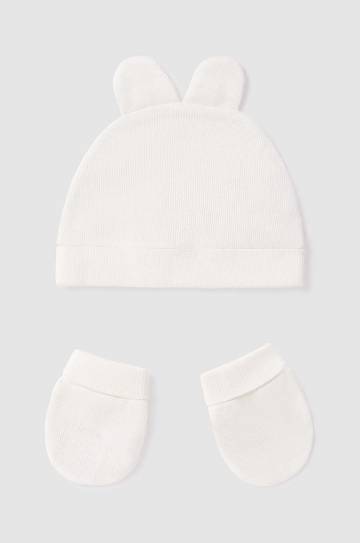 Детская шапка и перчатки Mayoral Newborn цвет бежевый