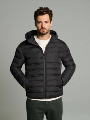 Квітована куртка puffer з капюшоном - темно-сірий Квітована куртка puffer з капюшоном - темно-сірий