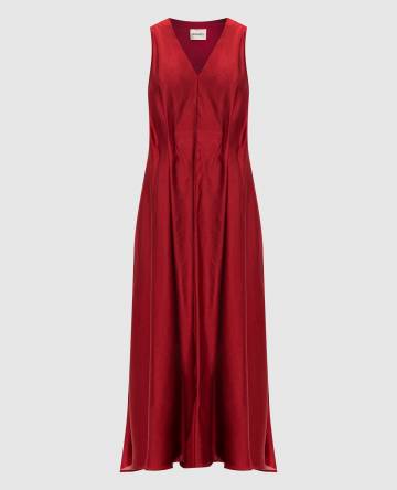 Красное платье миди Syd с шелком