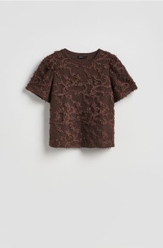Reserved - Футболка з жатки - темно коричневий - 436HT-89X