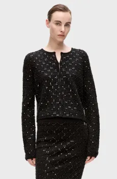 Женский черный кардиган embellished Черный S Karl Lagerfeld A4W18057