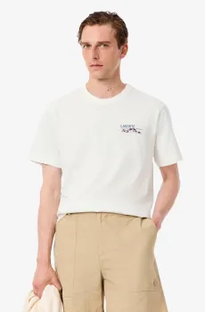 Мужская белая футболка Белый M Lacoste TH582570V