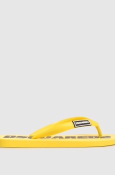 Детские желтые шлепанцы с логотипом