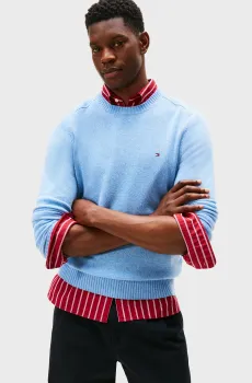 Мужской голубой шерстяной джемпер CREW Голубой XXL Tommy Hilfiger MW0MW36535