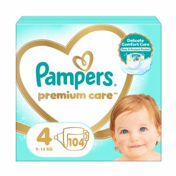 Подгузники Pampers Premium Care размер 4 (9-14 кг), 104 шт Подгузники Pampers Premium Care размер 4 (9-14 кг), 104 шт