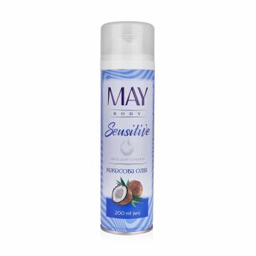 Пена для бритья MAY body Airy Масло кокоса, женская, 200 мл Пена для бритья MAY body Airy Масло кокоса, женская, 200 мл