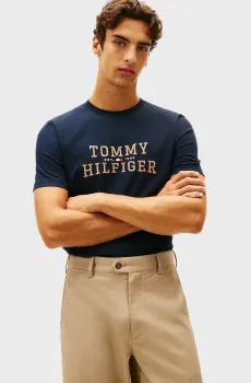 Мужская темно-синяя футболка ICON INTERLOCK TEE Синий S Tommy Hilfiger MW0MW42803