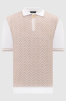 Белое поло с шелком с логотипом