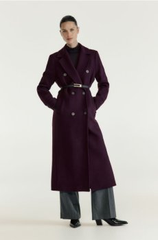 Reserved - Пальто з вовною Bellandi - бордовий - 729AY-53X