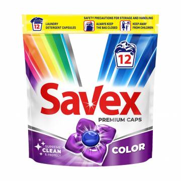 Капсулы для стирки Savex Super Caps Color, 12 стирок, 12 шт Капсулы для стирки Savex Super Caps Color, 12 стирок, 12 шт