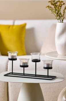 Металевий свічник - чорний