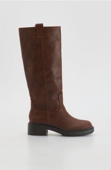 Reserved - Чоботи на низькому каблуці - темно коричневий - 375FF-89X