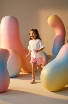 Бавовняні шорти - пастельний рожевий