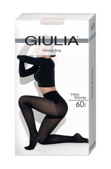 Колготки женские Giulia Inlay Waves с шортиками, 60 DEN, Crema, размер 4