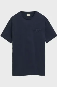 Мужская темно-синяя футболка REG TONAL SHIELD SS Синий L Gant 2067058