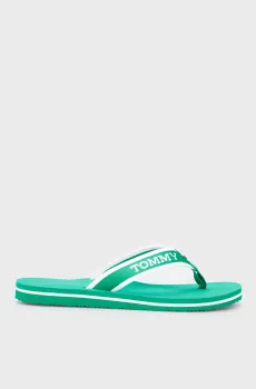 Женские зеленые вьетнамки HILFIGER WEBBING POOL SLIDE Зеленый 37 Tommy Hilfiger FW0FW07859