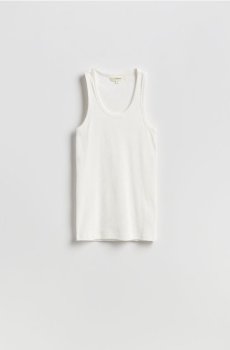 Reserved - Топ із трикотажу в рубчик - кремовий - 484IY-01X