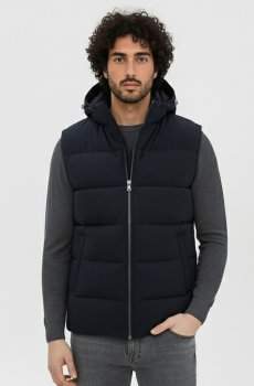 Синий мужской жилет с капюшоном AS-Ortleb-112-blue