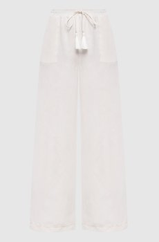 Белые брюки с льном