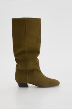 Reserved - Високі замшеві чоботи - оливковий - 372FF-91X
