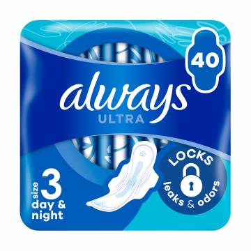 Гигиенические прокладки Always Ultra Day & Night, размер 3, 40 шт Гигиенические прокладки Always Ultra Day & Night, размер 3, 40 шт