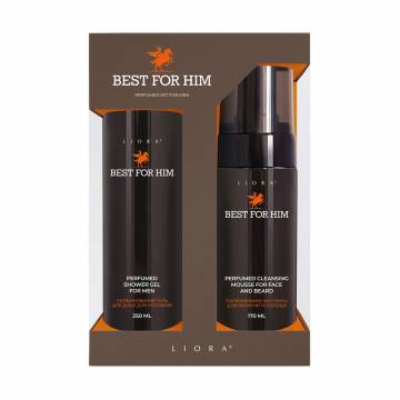 Косметический набор мужской Liora Best For Him (гель для душа, 250 мл + мусс-пенка для лица и бороды, 170 мл) Косметический набор мужской Liora Best For Him (гель для душа, 250 мл + мусс-пенка для лица и бороды, 170 мл)