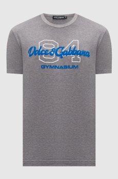 Серая футболка с принтом логотипа