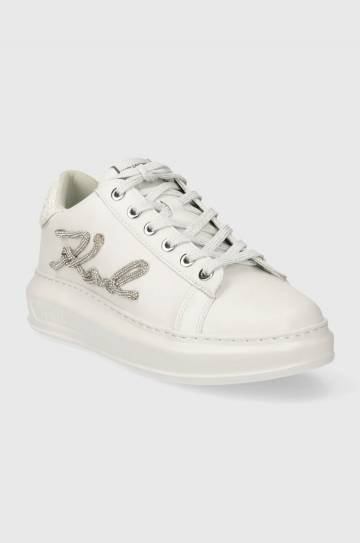Кожаные кроссовки Karl Lagerfeld KAPRI цвет белый KL62510G Кожаные кроссовки Karl Lagerfeld KAPRI цвет белый KL62510G