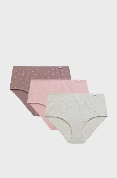 Женские трусики (3 шт) Разноцветный XXL Atlantic 3LP-222
