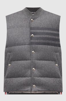 Серый пуховый жилет из шерсти и кашемира