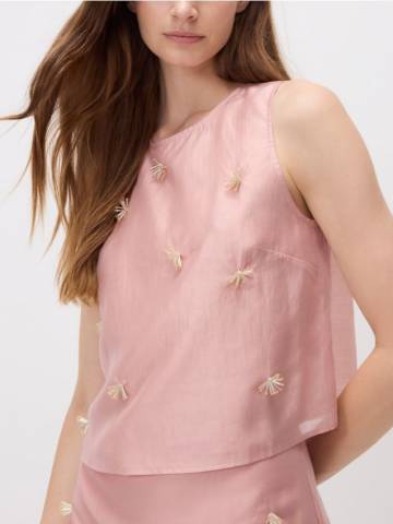 Reserved - Блузка з додаванням ліоцелу - пильно-рожевий - 091IT-39X