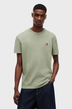 Мужская оливковая футболка REG BADGE TEE EXT Оливковый XL Tommy Jeans DM0DM20322