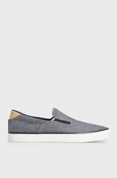 Мужские синие слипоны TH HI VULC LOW SLIPON CHAMBRAY Синий 42 Tommy Hilfiger FM0FM04947
