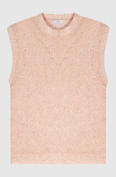 Розовый жилет с леном с пайетками