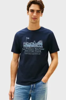 Мужская темно-синяя футболка COUNTRY CLUB Синий XXL Tommy Hilfiger MW0MW42390