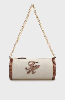 Женская белая льняная сумка ELEV SUMM Белый ONESIZE Tommy Hilfiger AW0AW18635