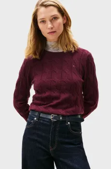 Женский бордовый шерстяной джемпер SOFT Бордовый M Tommy Hilfiger WW0WW43586