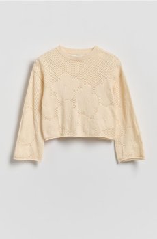 Reserved - Бавовняний джемпер - нюдовий - 813IE-02X